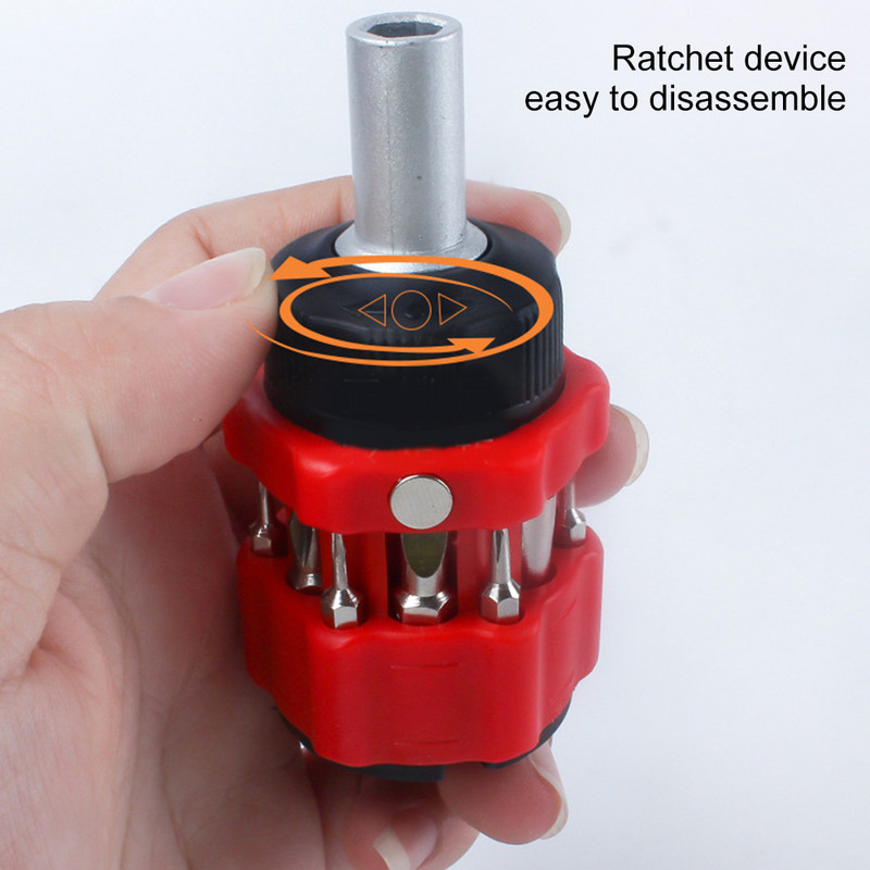 12 az 1-ben csavarhúzó készlet Hordozható mini fogantyújavító kéziszerszámok Bit Hex Torx mágneses csavarhúzó vanádium acél javítószerszámok