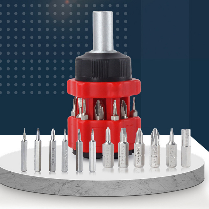 12 az 1-ben csavarhúzó készlet Hordozható mini fogantyújavító kéziszerszámok Bit Hex Torx mágneses csavarhúzó vanádium acél javítószerszámok