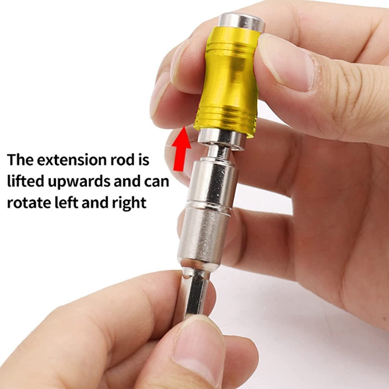 2 DB mágneses forgó fúrófej konzol Mágneses hatszögletű fogantyú adapter több szögű bit hosszabbító rúd adapter