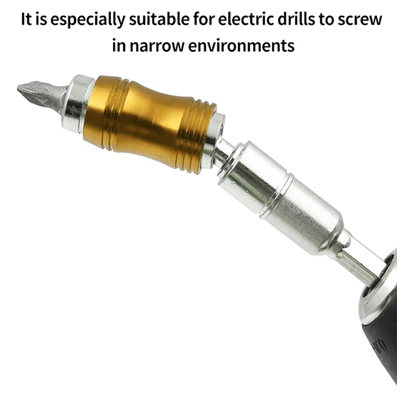 2 DB mágneses forgó fúrófej konzol Mágneses hatszögletű fogantyú adapter több szögű bit hosszabbító rúd adapter