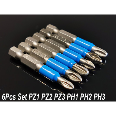 50 mm neslīdoši Philips/šķērsskrūvgrieža urbji Magnētiski 1/4 collas sešstūra kāta S2 elektrisko rokas instrumentu komplekts PZ PH