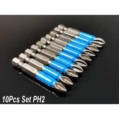 50 mm neslīdoši Philips/šķērsskrūvgrieža urbji Magnētiski 1/4 collas sešstūra kāta S2 elektrisko rokas instrumentu komplekts PZ PH