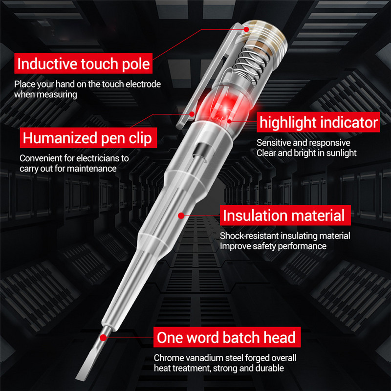 B09 Șurubelniță electrică Voltimetro Amperimetro Tester Sondă electrică cu indicator luminos Test pen Senzor Instrument electric
