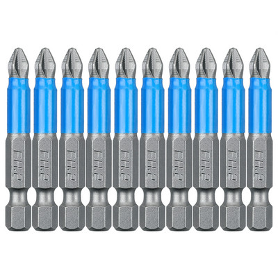 10 gab PH2 neslīdošs skrūvgrieža uzgalis ar augstu cietību krusteniskās galviņas sešstūra kāta spēcīgi magnētiskie skrūvgrieža uzgaļi elektriskajam urbjam 50 mm