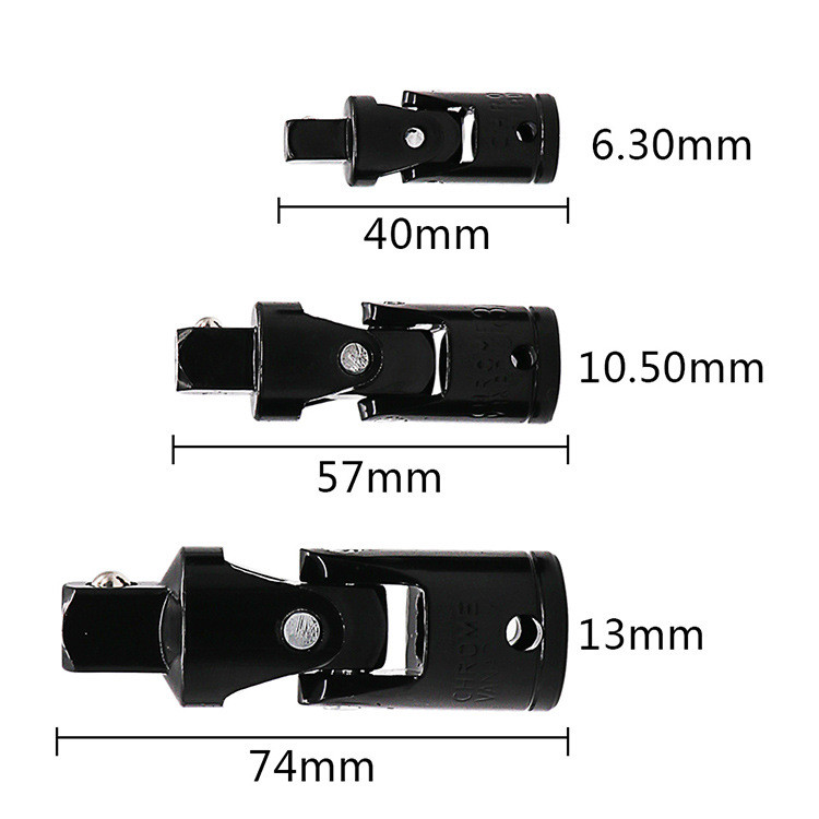Univerzális csukló átalakító fej négyszögletes fej hüvely univerzális hüvely fej kormánymeghajtó fej 1 / 2 - 3 / 8 - 1 / 4