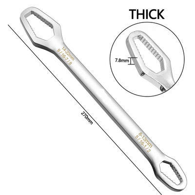 8-22 mm universālā Torx uzgriežņu atslēga Pašpievelkošas regulējamas brilles Uzgriežņu atslēgas dēlis Divgalvu Torx uzgriežņu atslēga Rokas instrumenti Abi gali 270 mm