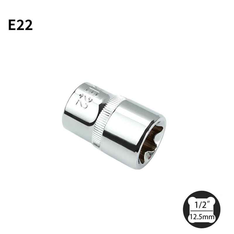 E-tüüpi pistikupesad 1/2" tööriista emane Torx-pesa põrk-otsmutrivõtmepea käsitööriistadele E10 / E12 / E14/ E16/ E18/ E20 / E22/ E24
