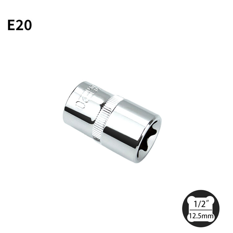 E-tüüpi pistikupesad 1/2" tööriista emane Torx-pesa põrk-otsmutrivõtmepea käsitööriistadele E10 / E12 / E14/ E16/ E18/ E20 / E22/ E24