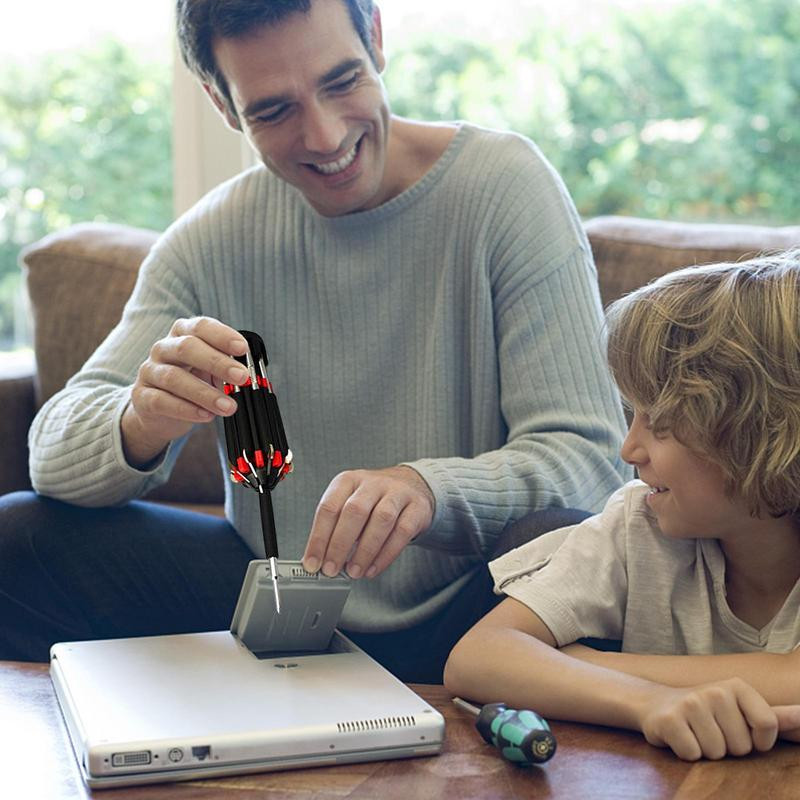 8 az 1-ben csavarhúzó készlet javító szétszerelő készlet többcélú univerzális csavarhúzó 6 LED-es zseblámpával Csavarhúzó többfunkciós szerszám