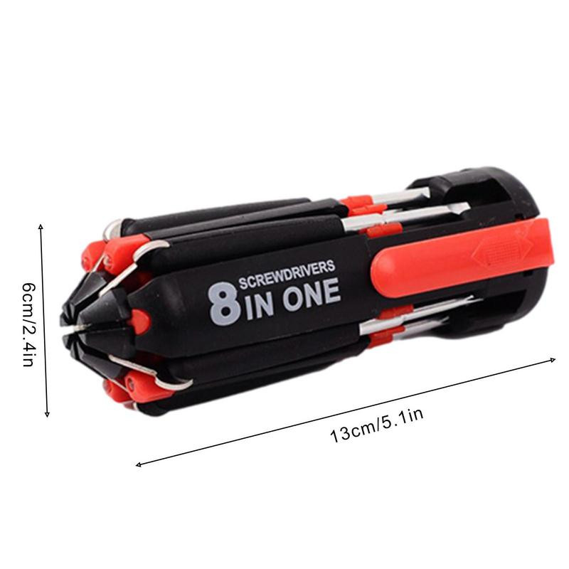 8 az 1-ben csavarhúzó készlet javító szétszerelő készlet többcélú univerzális csavarhúzó 6 LED-es zseblámpával Csavarhúzó többfunkciós szerszám