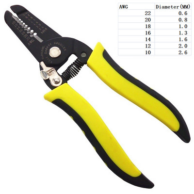 Stiepļu noņemšanas spailes knaibles Kabeļu griezējs Automātiskā gofrēšana Daudzfunkcionāli lobīšanas instrumenti AWG10-24/0,2-6mm2