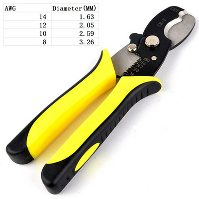 Stiepļu noņemšanas spailes knaibles Kabeļu griezējs Automātiskā gofrēšana Daudzfunkcionāli lobīšanas instrumenti AWG10-24/0,2-6mm2