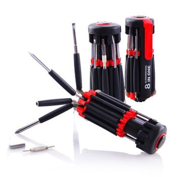 8 σε 1 Πολλαπλό φορητό κατσαβίδι με 6 LED Torch Tools Light Up Σετ εργαλείων οικιακής ξυλουργικής χειρός