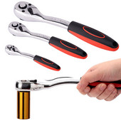 1/2"-os 3/8"-os 1/4"-es meghajtófoglalat racsnis villáskulcs - Pro 72-es fokozatú gyorskioldó, megfordítható racsnis hajlított fogantyú