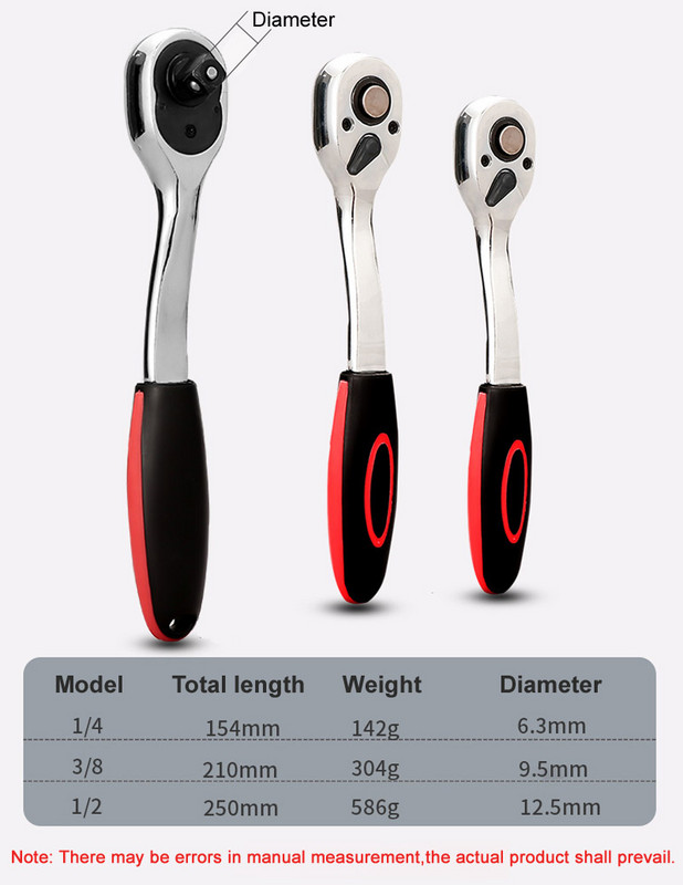 1/2"-os 3/8"-os 1/4"-es meghajtófoglalat racsnis villáskulcs - Pro 72-es fokozatú gyorskioldó, megfordítható racsnis hajlított fogantyú
