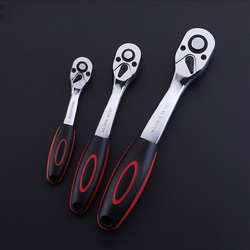 1/2"-os 3/8"-os 1/4"-es meghajtófoglalat racsnis villáskulcs - Pro 72-es fokozatú gyorskioldó, megfordítható racsnis hajlított fogantyú