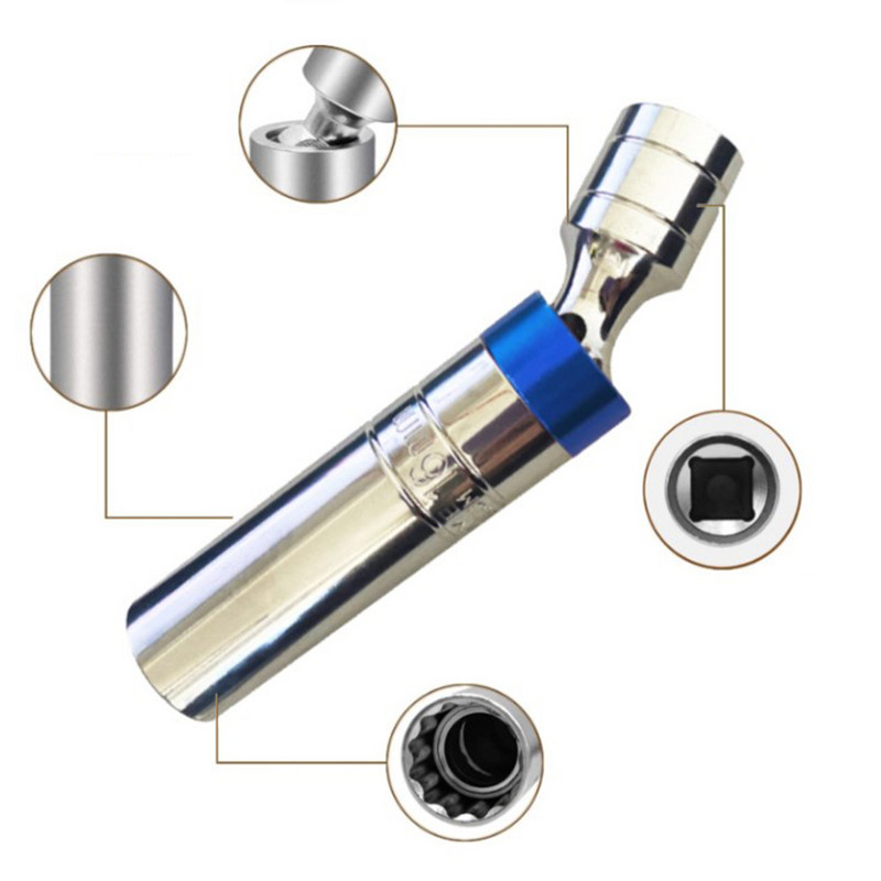 1 tk tuletõkkesuuga pistikupesa mutrivõti 3/8'' ajamid süüteküünla pesa eemaldaja mutrivõti universaalliigendi parandamise eemaldamise tööriist 14/16 mm