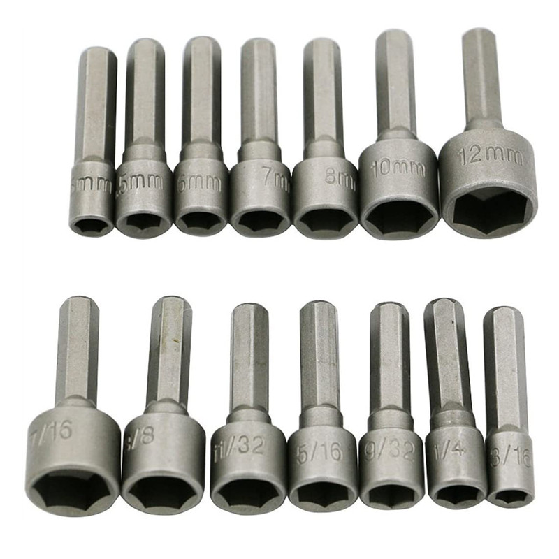 9/14db 5mm-13mm hatlapú hüvelyes hüvely fúvókák anyacsavarozó készlet fúrószár adapter szerszámok és tartozékok