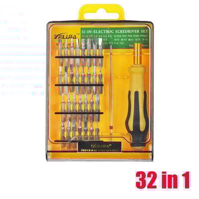 Precíziós csavarhúzó készlet Mini csavarhúzó bitkészlet mobiltelefonokhoz Szerelje szét órajavító eszközöket Torx csavar 25/32 az 1-ben