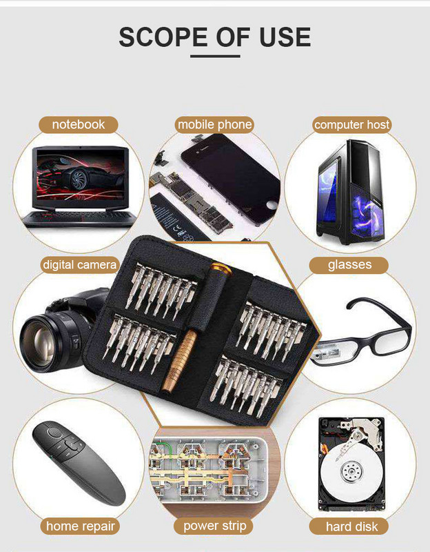 Precíziós csavarhúzó készlet Mini csavarhúzó bitkészlet mobiltelefonokhoz Szerelje szét órajavító eszközöket Torx csavar 25/32 az 1-ben