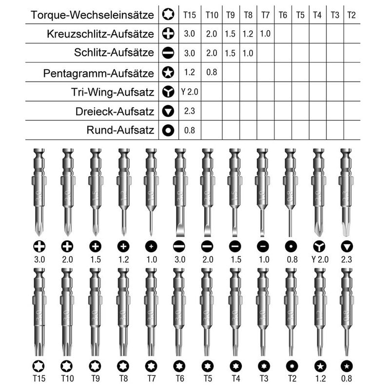 Precíziós csavarhúzó készlet Mini csavarhúzó bitkészlet mobiltelefonokhoz Szerelje szét órajavító eszközöket Torx csavar 25/32 az 1-ben