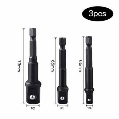 3/8 buc. adaptor manșon din oțel crom vanadiu cheie tubulară instrument de conversie tijă de foraj extinsă set de găurit hexagonal instrument electric