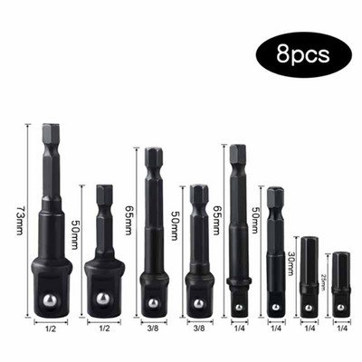 3/8 buc. adaptor manșon din oțel crom vanadiu cheie tubulară instrument de conversie tijă de foraj extinsă set de găurit hexagonal instrument electric