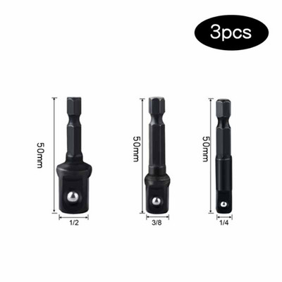 3/8 buc. adaptor manșon din oțel crom vanadiu cheie tubulară instrument de conversie tijă de foraj extinsă set de găurit hexagonal instrument electric
