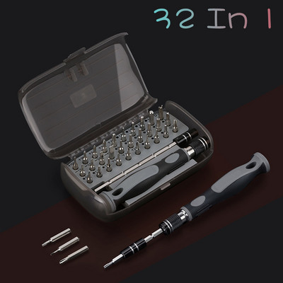 32-ühes multifunktsionaalne täppiskruvikeeraja komplekt Ventilaatori telefonikell Sülearvuti prillide remonditööriistade komplekt Magnetiline kruvikeeraja pea