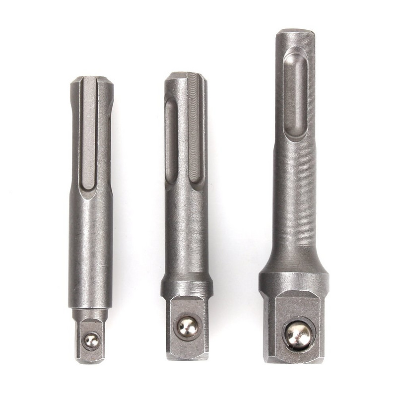 3 τεμ. SDS Socket Driver Set Drill Bit Adapter 3/8 1/4 1/2" Εξαγωνικό στέλεχος μετατροπέας κρουστικού τρυπανιού με σφυρί Εργαλεία