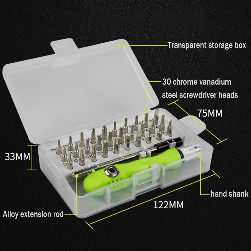 32 un 1 daudzfunkcionāls kastē montējams skrūvgriezis CHROME VANADIUM, kas ir būtisks mājas uzturēšanai Digitālo izstrādājumu apkope