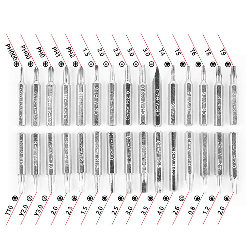 32 un 1 daudzfunkcionāls kastē montējams skrūvgriezis CHROME VANADIUM, kas ir būtisks mājas uzturēšanai Digitālo izstrādājumu apkope