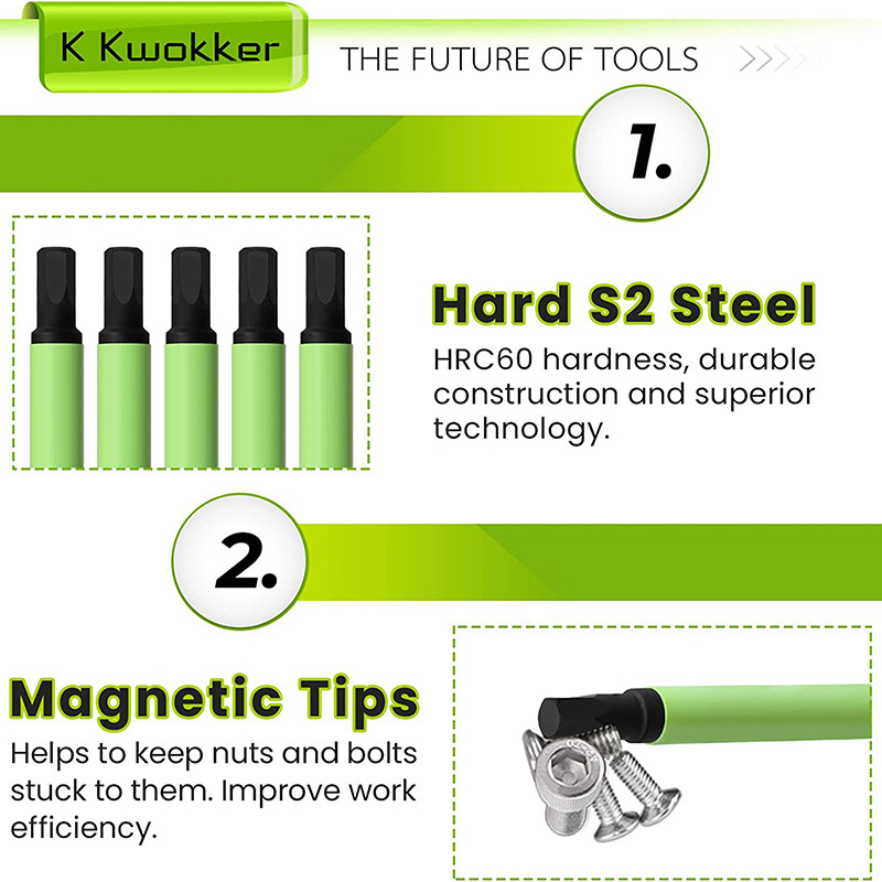 7 gab. 100 mm sešstūra uzgriežņu atslēgas urbja uzgaļu komplekts Metric sešstūra uzgaļu komplekts 1/4 collas kāta magnētiskais sešstūra atslēgas sešstūra skrūvgrieža uzgaļi