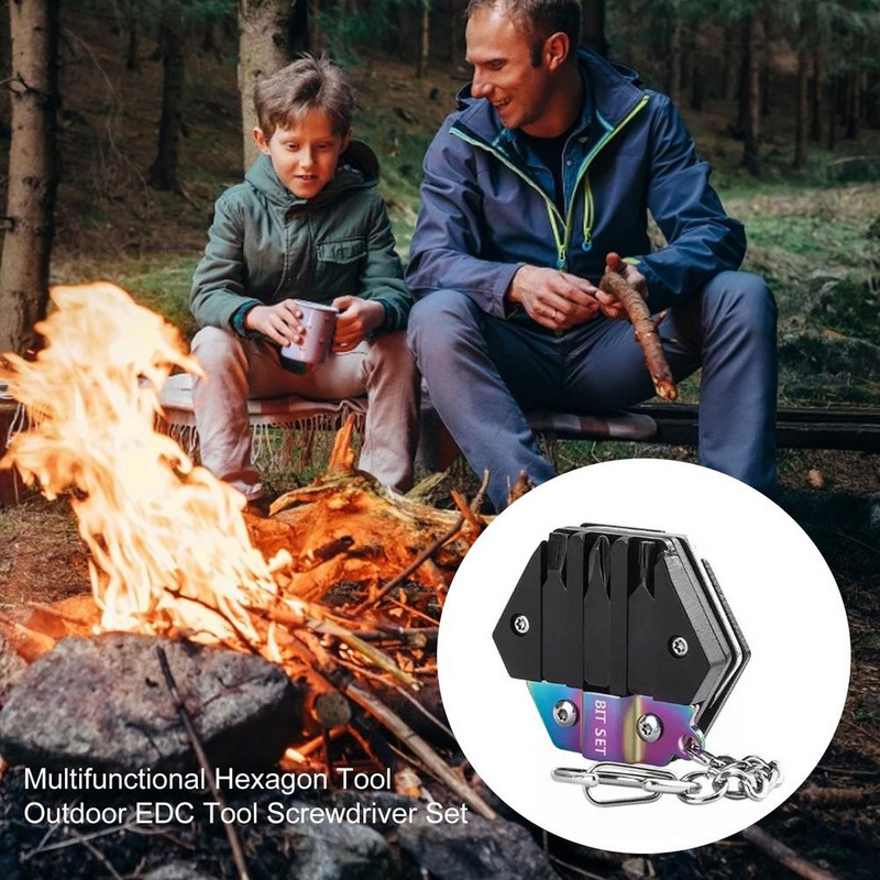 Kültéri EDC csavarhúzó Walkman Tool Multifunkcionális érme alakú összecsukható zsebvágó rozsdamentes acél kulcstartó csavarhúzó