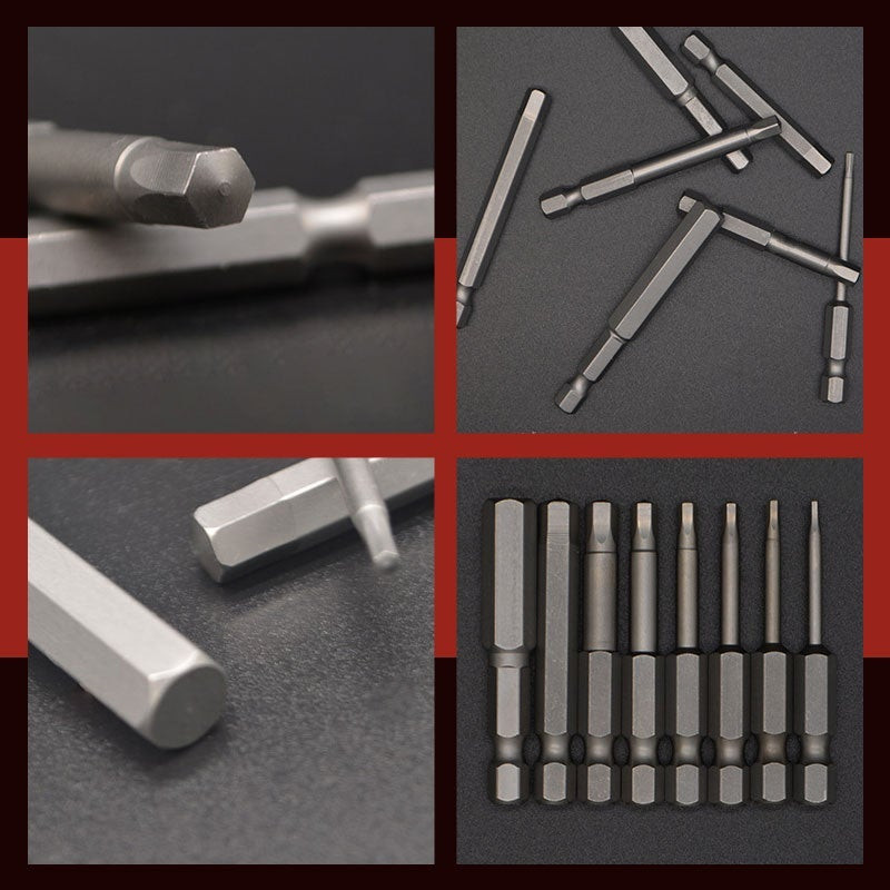 8 komada S2 čelični magnetni šesterokutni set bitova 1/4 inča šesterokutni set odvijača Set bitova 50 mm duljine H1.5-H8