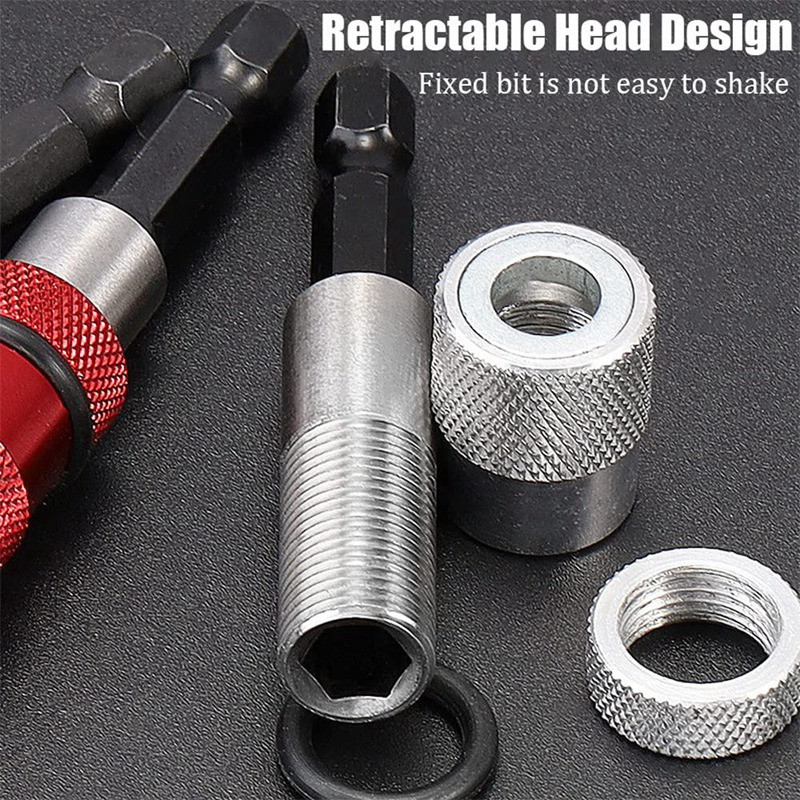 4 τεμάχια ρυθμιζόμενο βάθος βίδας Μαγνητική βάση κατσαβιδιού 1/4 ιντσών Εξαγωνικό πρόγραμμα οδήγησης με 4 τεμάχια PH2 bits 60 mm Quick Holder