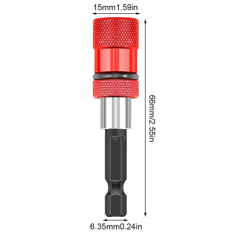 4 τεμάχια ρυθμιζόμενο βάθος βίδας Μαγνητική βάση κατσαβιδιού 1/4 ιντσών Εξαγωνικό πρόγραμμα οδήγησης με 4 τεμάχια PH2 bits 60 mm Quick Holder