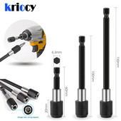 1/4 hüvelykes hatlapú, gyorskioldó csavarhúzó mágneses bittartó állítható gallérhosszabbító rúddal 60 mm 100 mm 150 mm