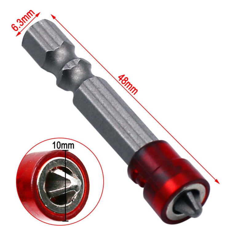 Bit de șurubelniță magnetică PH2, cu cap încrucișat, 1/4 inch, cu tijă hexagonală, inel pentru suport pentru șurubelniță pentru casa de lucru Kit de șurubelniță electrică