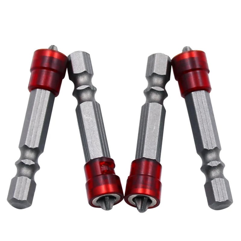 Bit de șurubelniță magnetică PH2, cu cap încrucișat, 1/4 inch, cu tijă hexagonală, inel pentru suport pentru șurubelniță pentru casa de lucru Kit de șurubelniță electrică
