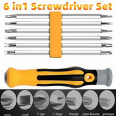 6-ühes magnetkruvikeerajate komplekt Käsitööriistad Majapidamise turvalisus Torx-kruvikeerajapea parandamine Täppis-multifunktsionaalne remonditööriist