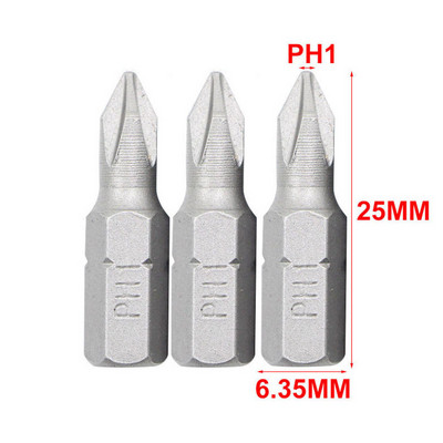 3 db 25 mm-es csavarhúzó bit készlet 1/4 hüvelykes hatlapú CR-V elektromos csavarfúrószár T10-T40,H2-H6,SL4-SL6,PH1-PH3,PZ1-PZ3