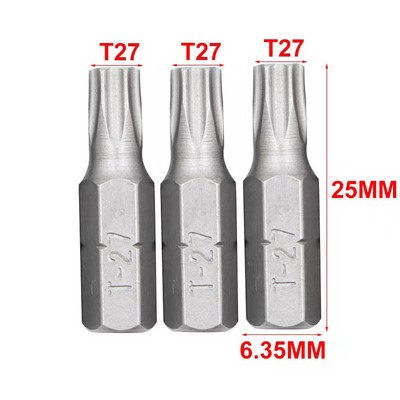 3 db 25 mm-es csavarhúzó bit készlet 1/4 hüvelykes hatlapú CR-V elektromos csavarfúrószár T10-T40,H2-H6,SL4-SL6,PH1-PH3,PZ1-PZ3