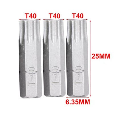 3 db 25 mm-es csavarhúzó bit készlet 1/4 hüvelykes hatlapú CR-V elektromos csavarfúrószár T10-T40,H2-H6,SL4-SL6,PH1-PH3,PZ1-PZ3