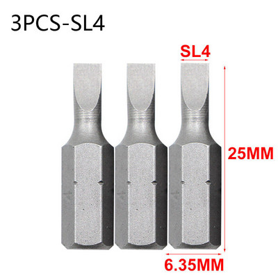 3 db 25 mm-es csavarhúzó bit készlet 1/4 hüvelykes hatlapú CR-V elektromos csavarfúrószár T10-T40,H2-H6,SL4-SL6,PH1-PH3,PZ1-PZ3