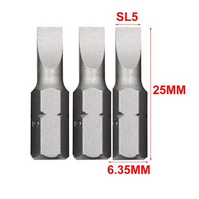 3 db 25 mm-es csavarhúzó bit készlet 1/4 hüvelykes hatlapú CR-V elektromos csavarfúrószár T10-T40,H2-H6,SL4-SL6,PH1-PH3,PZ1-PZ3