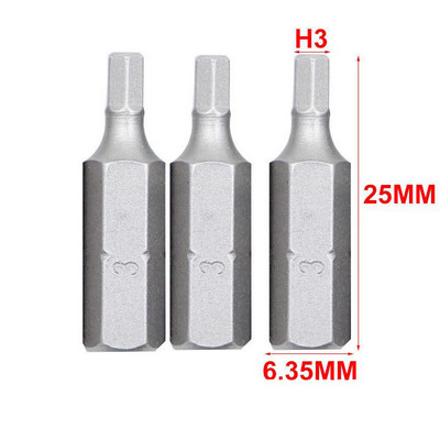3 db 25 mm-es csavarhúzó bit készlet 1/4 hüvelykes hatlapú CR-V elektromos csavarfúrószár T10-T40,H2-H6,SL4-SL6,PH1-PH3,PZ1-PZ3