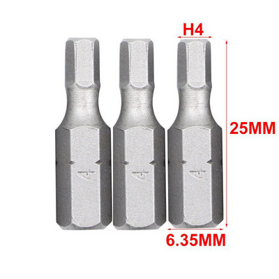3 db 25 mm-es csavarhúzó bit készlet 1/4 hüvelykes hatlapú CR-V elektromos csavarfúrószár T10-T40,H2-H6,SL4-SL6,PH1-PH3,PZ1-PZ3