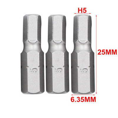 3 db 25 mm-es csavarhúzó bit készlet 1/4 hüvelykes hatlapú CR-V elektromos csavarfúrószár T10-T40,H2-H6,SL4-SL6,PH1-PH3,PZ1-PZ3