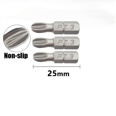 3 db 25 mm-es csavarhúzó bit készlet 1/4 hüvelykes hatlapú CR-V elektromos csavarfúrószár T10-T40,H2-H6,SL4-SL6,PH1-PH3,PZ1-PZ3